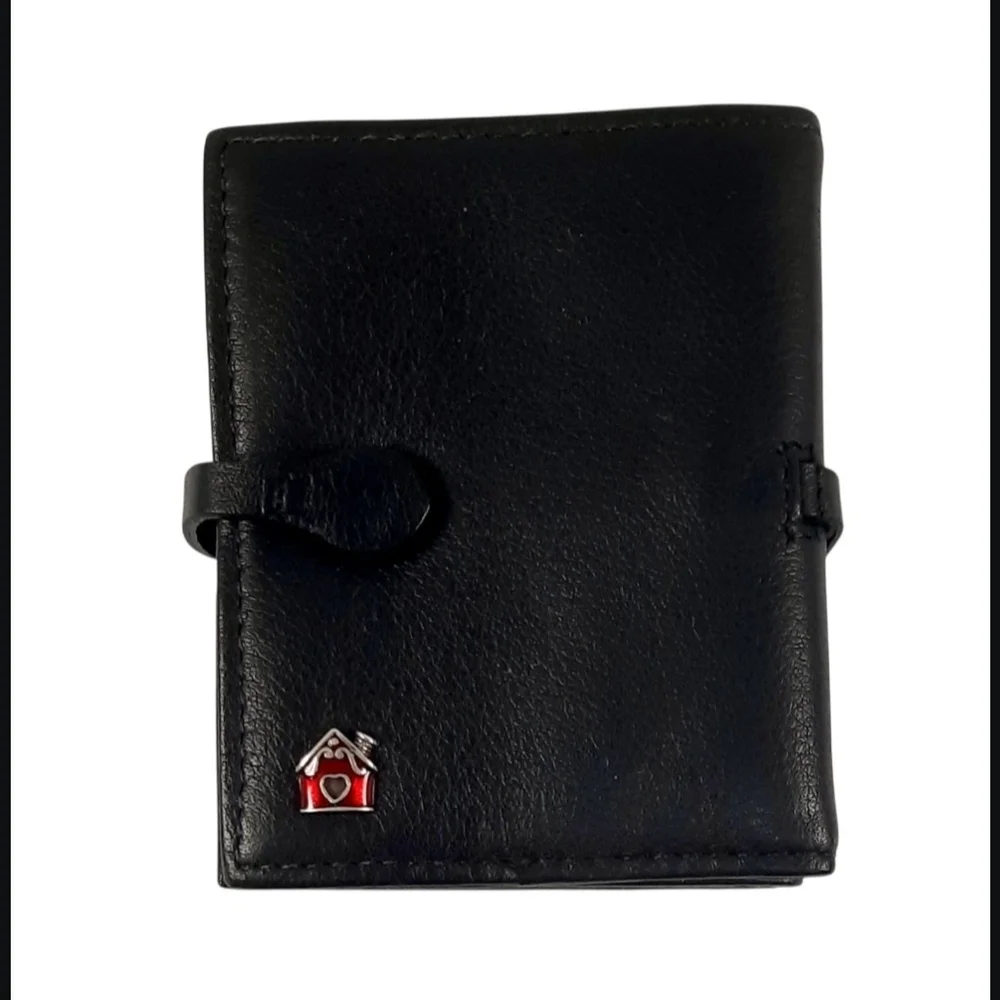Brighton Croc Embossed Wallet/ Credit Card Holder With Silver Brighton Charms